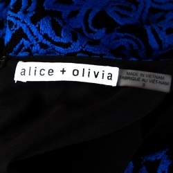 Alice + Olivia Cobalt Blue Lace Long Sleeve Flared Maryanna Maxi Dress XS