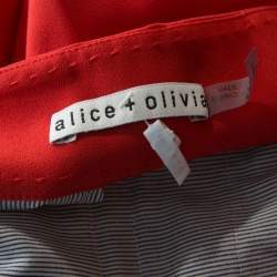 Pre Owned Alice + Olivia Poppy Orange Crepe Wide Leg Trousers M