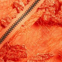 Alice + Olivia Orange Tyler Bustier Tulle Lace Corset Maxi Dress M