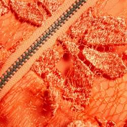 Alice + Olivia Orange Tyler Bustier Tulle Lace Corset Maxi Dress M