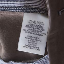 Pre Owned Alice + Olivia Taupe Green Leather Cuffed Shorts S