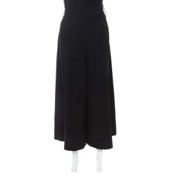 Alice + Olivia Black Crepe Lace Insert Onell Pleat Trousers M 