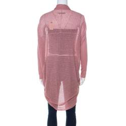 Alice + Olivia Blush Pink Light Knit Draped Back Cardigan M 