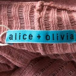 Alice + Olivia Blush Pink Light Knit Draped Back Cardigan M 