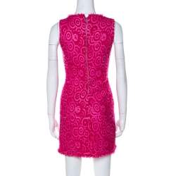 Alice + Olivia Pink Geometric Pattern Wool Blend Short Dress XS