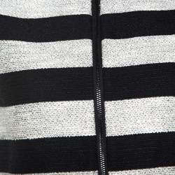 Pre Owned Alice + Olivia Bicolor Striped Knit Lurex Detail Amy Crop Top S