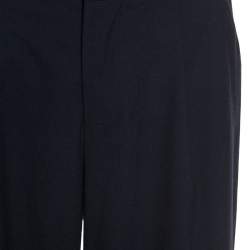 Pre Owned Alice + Olivia Dark Navy Checked Wide Leg Trousers S