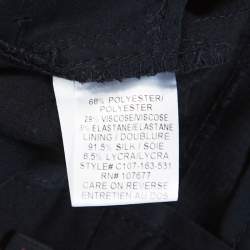 Pre Owned Alice + Olivia Dark Navy Checked Wide Leg Trousers S