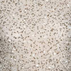 Pre Owned Alice + Olivia Beige Embellished Long Sleeve Lacey Crop Top S