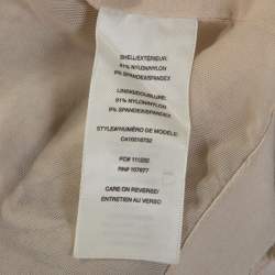 Pre Owned Alice + Olivia Beige Embellished Long Sleeve Lacey Crop Top S