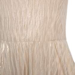 Pre Owned Alice + Olivia Cream & Gold Textured Knit Mindee Dress S