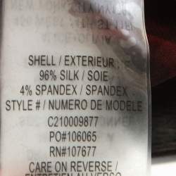 Pre Owned Alice + Olivia Red Rose Print Silk Tie Neck Detail Sleeveless Top M