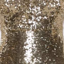 Alice + Olivia Gold Sequined Leora Midi Dress S
