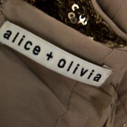 Alice + Olivia Gold Sequined Leora Midi Dress S