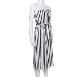 Alice + Olivia Monochrome Linen Lucie Gaucho Jumpsuit XS