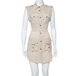 Alice + Olivia Beige Cotton Harper Safari Dress S