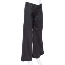 Alice + Olivia  Black Wool Crepe Wide Leg Trousers S