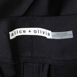 Alice + Olivia  Black Wool Crepe Wide Leg Trousers S