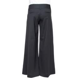 Alice + Olivia  Black Wool Crepe Wide Leg Trousers S