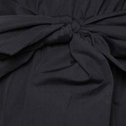 Pre Owned Alice + Olivia Black Cotton Waist Tie Detail Brynlee Midi Dress XS