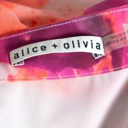 Pre Owned Alice + Olivia Multicolor Abstract Printed Crepe Wide Leg Palazzo Pants S