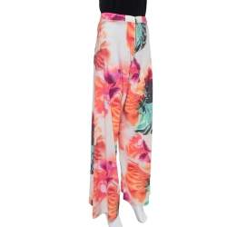 Pre Owned Alice + Olivia Multicolor Abstract Printed Crepe Wide Leg Palazzo Pants S