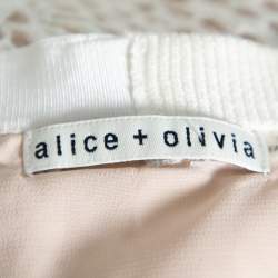 Pre Owned Alice + Olivia Cream Crochet Nude Lining Detail Maxi Skirt XS