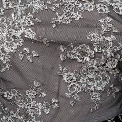 Pre Owned Alice + Olivia Monochrome Embroidered Lace One Shoulder Morganne Dress XS