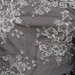 Pre Owned Alice + Olivia Monochrome Embroidered Lace One Shoulder Morganne Dress XS