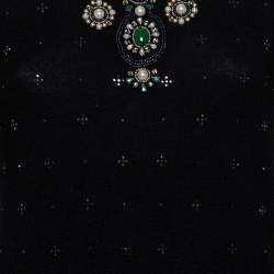 Pre Owned Alice + Olivia Black Wool Embellished Detail Rosi Top XS