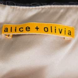 Alice + Olivia Black Lace Josephine Peplum Dress S