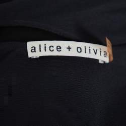 Pre Owned Alice+Olivia Black Knit Tie Front Long Sleeve Salina Maxi Dress XS