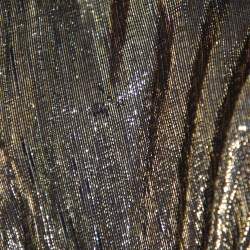 Alice + Olivia Gold & Black Silk Pleated Katz Maxi Skirt XS