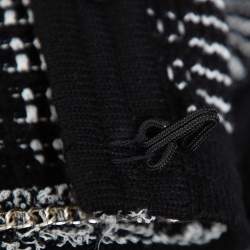 Pre Owned Alice + Olivia Monochrome Tweed Embellished Georgia Jacket S