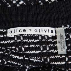 Pre Owned Alice + Olivia Monochrome Tweed Embellished Georgia Jacket S