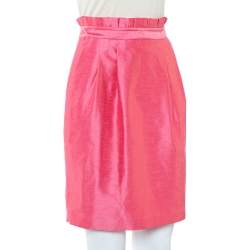 Alice + Olivia Pink Synthetic Paper Bag Waist Detail Mini Skirt XS