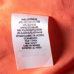 Pre Owned Alice + Olivia Orange Floral Devore Wrap Top L