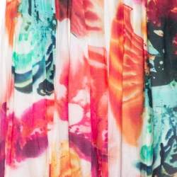 Pre Owned Alice + Olivia Multicolor Cotton & Silk Pleated Gemna Maxi Skirt M