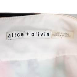 Pre Owned Alice + Olivia Multicolor Cotton & Silk Pleated Gemna Maxi Skirt M