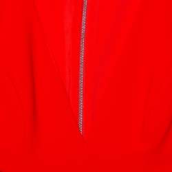 Alice + Olivia Red Crepe Cutout Detail Plunge Neck Riki Midi Dress XS