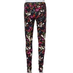 Alice + Olivia Black Floral Printed Denim Skinny Fit Jeans S