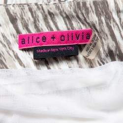 Pre Owned Alice + Olivia Cream & Brown Knit Wide Leg Trousers S