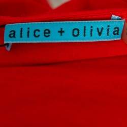Alice + Olivia Red Lyocell Twisted Draped Ruched Oversized Mini Dress XS