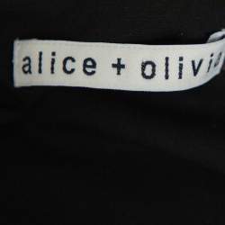 Pre Owned Alice + Olivia Black Silk Contrast Trim Kaftan Top S