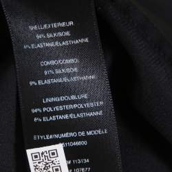 Pre Owned Alice + Olivia Black Silk Contrast Trim Kaftan Top S