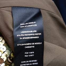 Pre Owned Alice + Olivia Olive Green Sequin Embellished Tulle Bryce Mini Skirt S