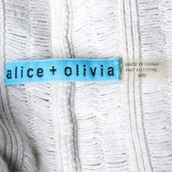 Alice + Olivia Oatmeal Cotton Sequin Embellished Harlow Shrug M