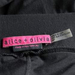 Alice + Olivia Black Jersey Tulip Draped Skirt M
