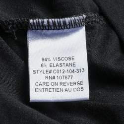 Alice + Olivia Black Jersey Tulip Draped Skirt M
