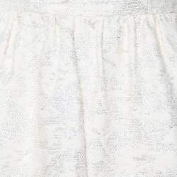 Alice + Olivia Off-White Lurex Jacquard Open Back Lillyanne Dress S